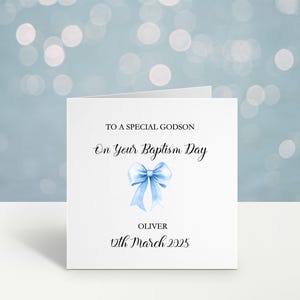Tarjeta de bautismo para ahijado, tarjeta de bautismo personalizada para nieto, tarjeta de bautizo, tarjeta de bautismo para sobrino nieto, tarjeta de bautismo para hijo