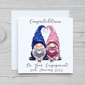 Biglietto di fidanzamento, biglietto di fidanzamento personalizzato Gonk, biglietto di congratulazioni per una coppia speciale, biglietto di fidanzamento personalizzato Gonk, biglietto di fidanzamento personalizzato Gnome
