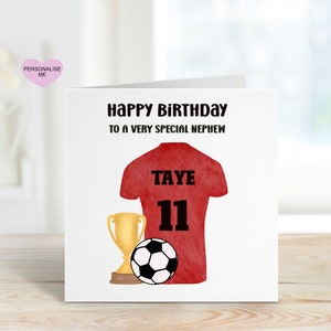 Carte d'anniversaire haut football neveu, carte d'anniversaire pour neveu, carte de tout âge, 1, 2, 3, 4, 5, 6