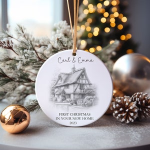 Primera Navidad en su nuevo hogar Bauble, primera Navidad personalizada en su nueva decoración del árbol del hogar, Navidad en julio