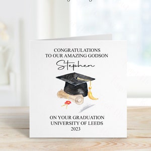 Carte de graduation filleul, carte de graduation personnalisée pour lui, carte de graduation pour filleul, carte de graduation cap et défilement
