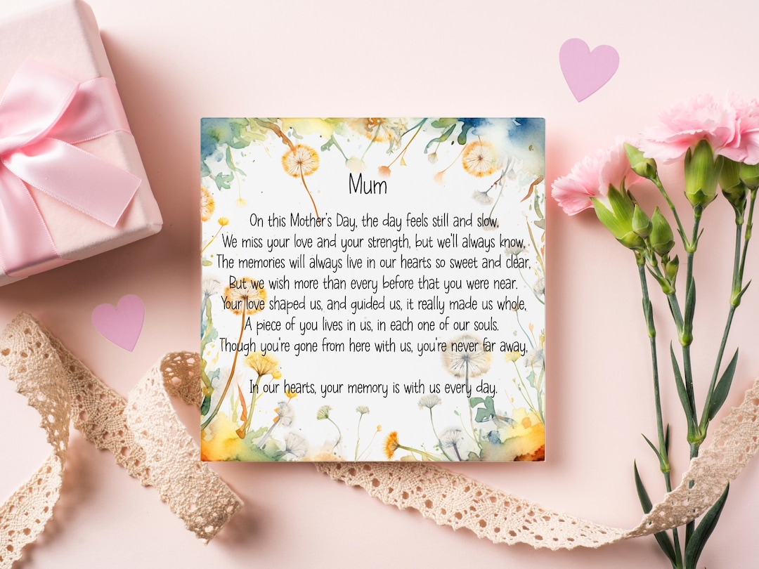 Mothers Day Remembrance Card, Mother's Day Without You Card, Memorial ...