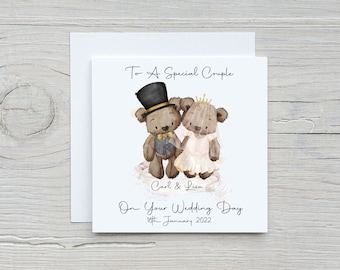 Personalised Wedding Card, Wedding Day Bride & Groom Card