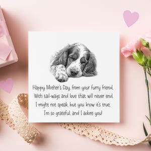 Muttertagskarte, Spaniel, vom Hund Muttertagskarte, Karte vom Hund