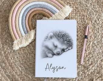 Hedgehog Notebook, Personalised Notebook,  Personalised Gift For Her Or Him, Journal, Pet Notebook,Animal Gift, Xmas Gift