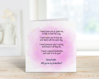 Guardian Proposal Card, Godmother Proposal Christening Card, Godmother Proposal Baptism Card, Will You Be My Godparent