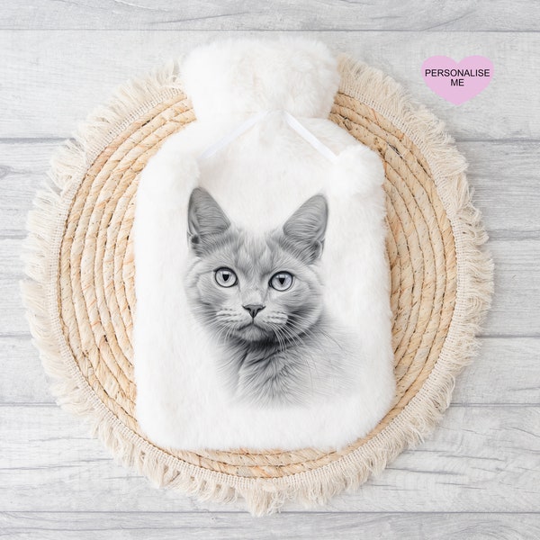 Cat Hot Water Bottle Etsy