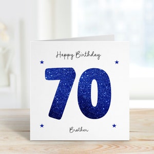 Brother 70 Birthday Card, Personalised Birthday Card, Card For Him, Card For Male, Any Age Card, 50, 60, 80, 90, 100