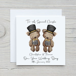 Personalisierte Gay Hochzeitstag Karte, LGBQT + personalisierte Hochzeit Karte, Hochzeitstag Bräutigam & Bräutigam Karte, Herr und Herr Hochzeitskarte