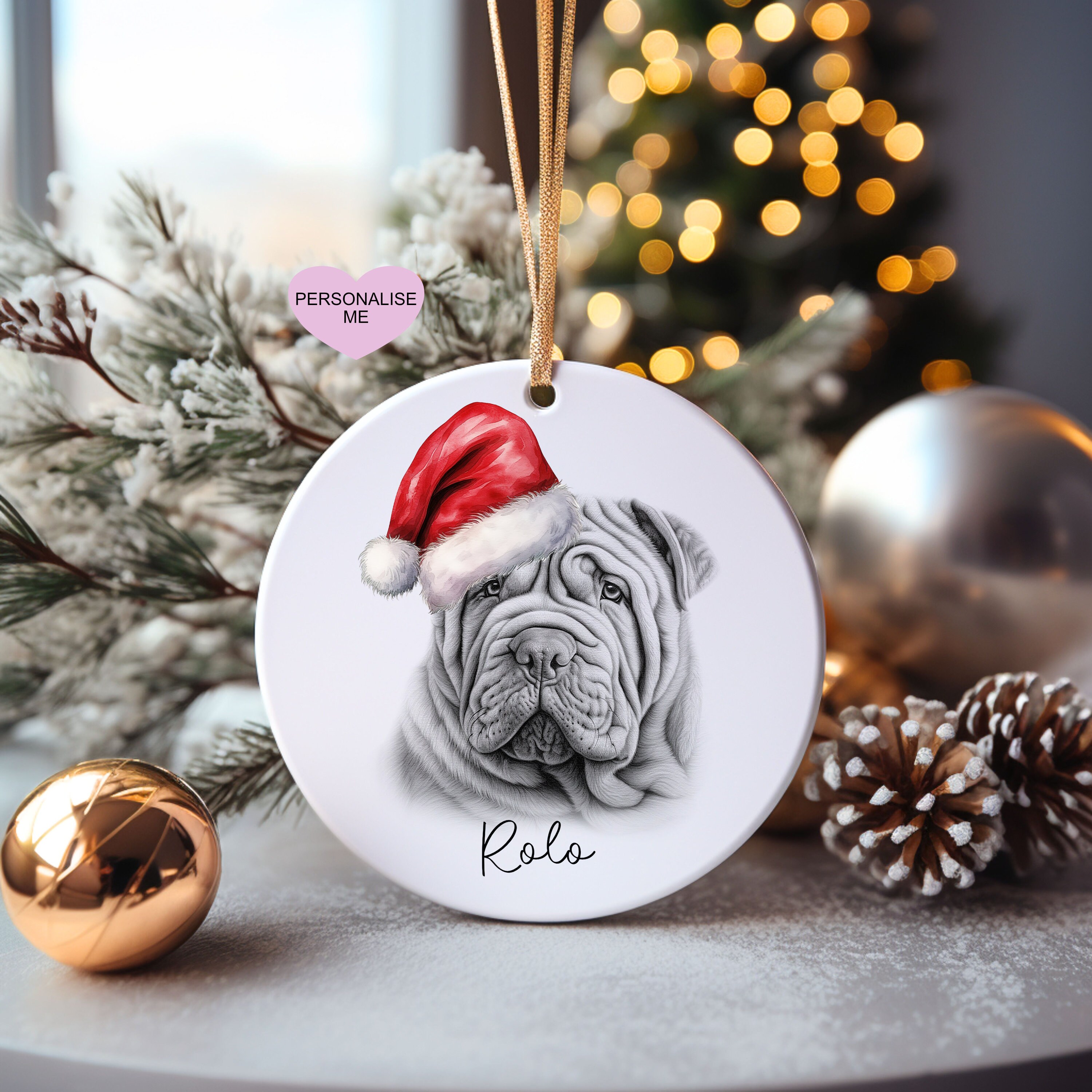 Shar pei top christmas ornaments