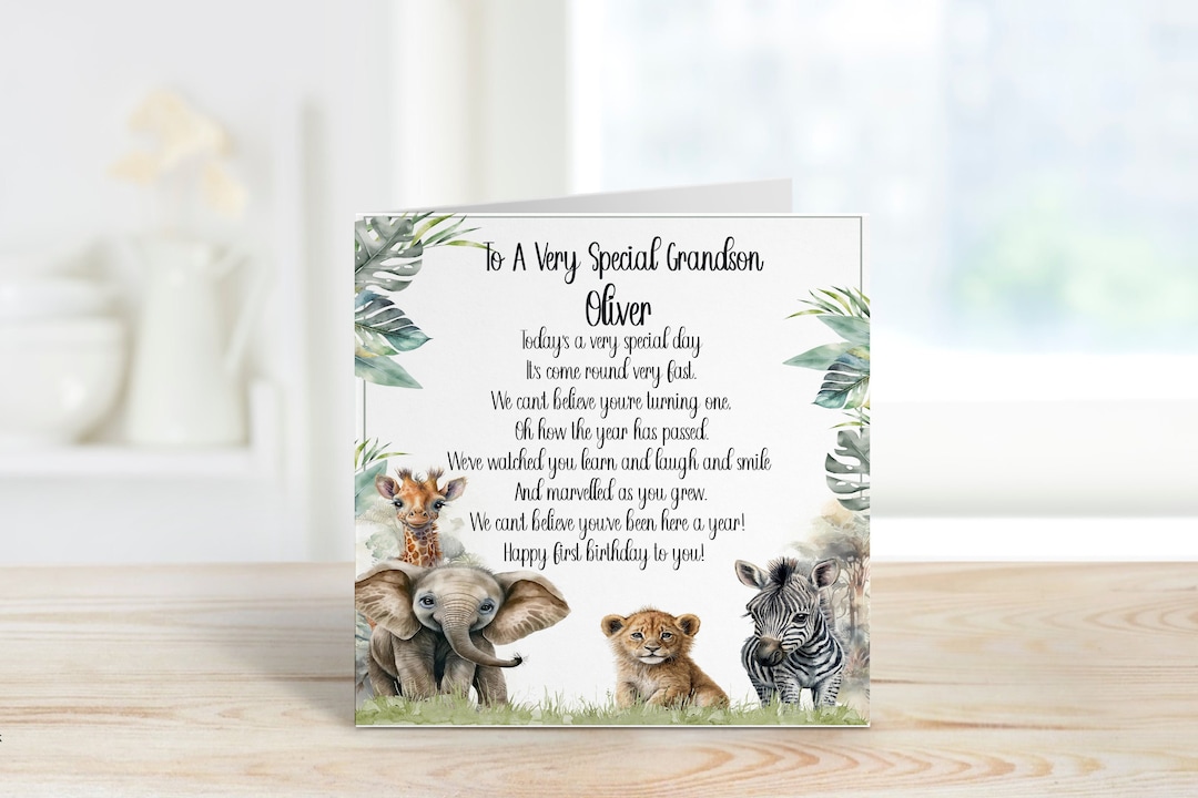Grandson 1st Birthday Card, 1st Birthday Card for Grandson ...