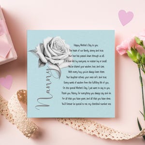 Tarjeta del día de la madre para madrina, tarjeta del día de la madre para niñera, día de la madre para abuela, tarjeta del día de la madre para mamgu