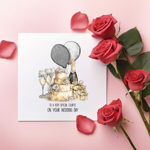 Cartão de casamento, cartão de dia de casamento para um casal especial, cartão de casamento para noiva e noivo, cartão de dia de casamento não personalizado