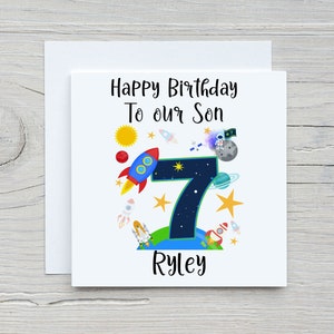 Carte d'anniversaire personnalisée fils, carte d'anniversaire personnalisée fusée, aujourd'hui j'ai 2 ans, 6 aujourd'hui, 3 aujourd'hui
