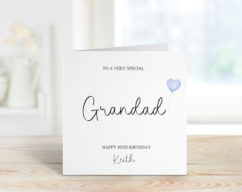 Grandad 80th Birthday Card Personalised, 80th Birthday Card, Birthday Card For Grandad, Any Age Birthday Card, 18th, 21st, 40th, 60th , 70th