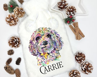 Wärmflasche, Personalisierte Wärmflasche, Cavapoo Wärmflasche, Weihnachtsgeschenk für Enkelin, Weihnachtsgeschenk für Enkel