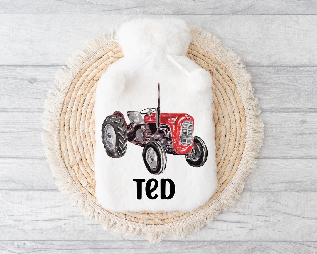 Hot Water Bottle, Tractor Gift, Personalised Hot Water Bottle