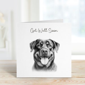 Carte Get Well Soon, conception de chien Get Well Soon Card, chien personnalisé Get Well Soon Card
