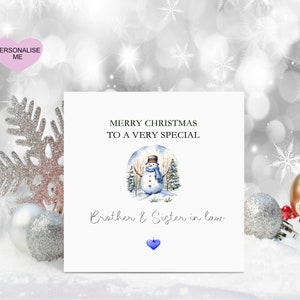 Carte de Noël beau-frère et belle-soeur, carte de Noël pour frère, carte de Noël personnalisée, carte de sapin de Noël