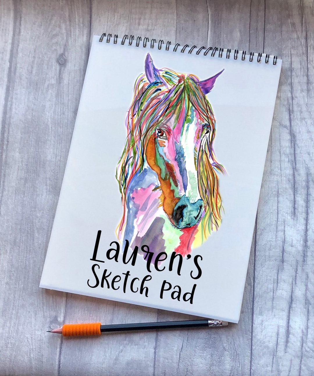 Sketchbook, Horse Sketch Book, Personalised Sketchbook, Personalised