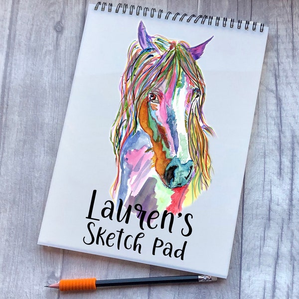 Sketchbook, Horse Sketch Book, Personalised Sketchbook, Personalised Sketch Pad, Sketchbook, Gift For Granddaughter, Gift For Daughter
