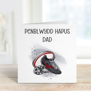 Cerdyn Cymraeg, Penblwydd Hapus Dad, Welsh Cards, Welsh Birthday For Taid, Welsh Rugby Card