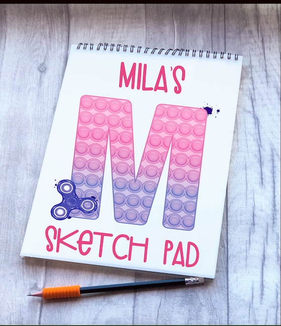 Kids Personalised Sketch Pad, Poppit Fidget Childrens Sketch Pad, Poppit  Design Sketch Pad, Poppit Fidget Kids Drawing Pad, Sensory Gift 