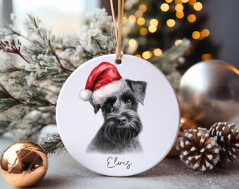 Personalisierte Zwergschnauzer Weihnachtskugel: Hundefamilie Ornament