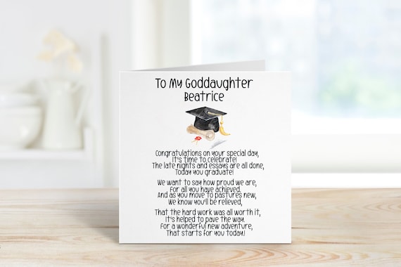 Goddaughter Graduation Card, Personalised Graduation Card for Her,  Graduation Card for Goddaughter 