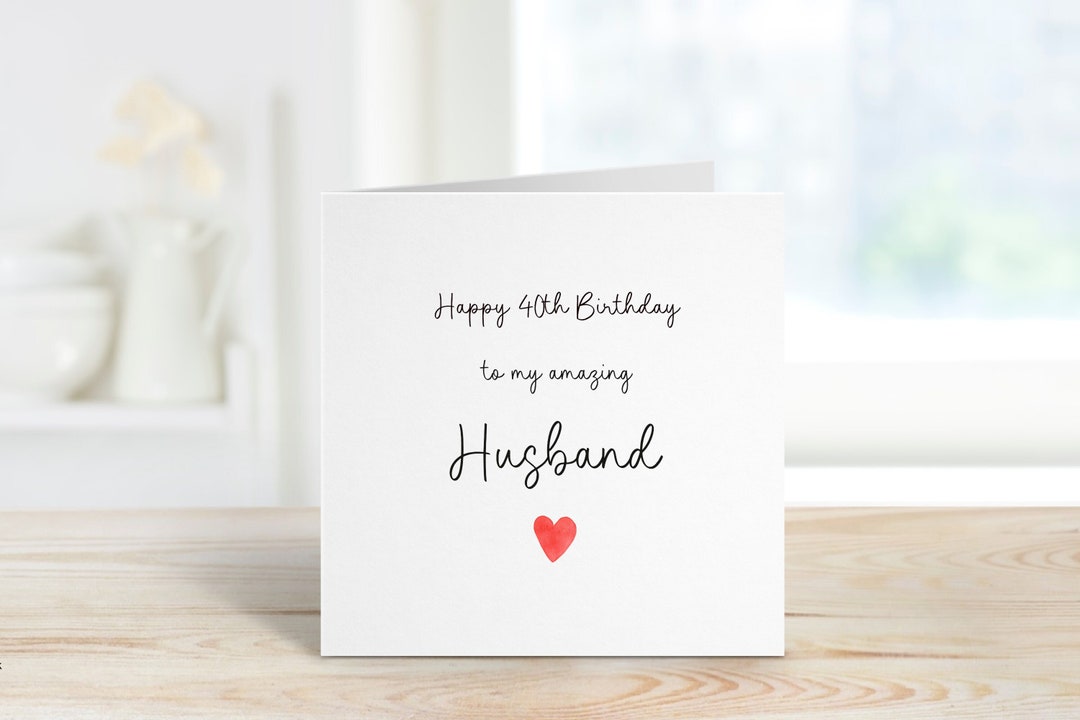 Husband 40th Birthday Card, Birthday Card for Husband, Any Age Birthday ...