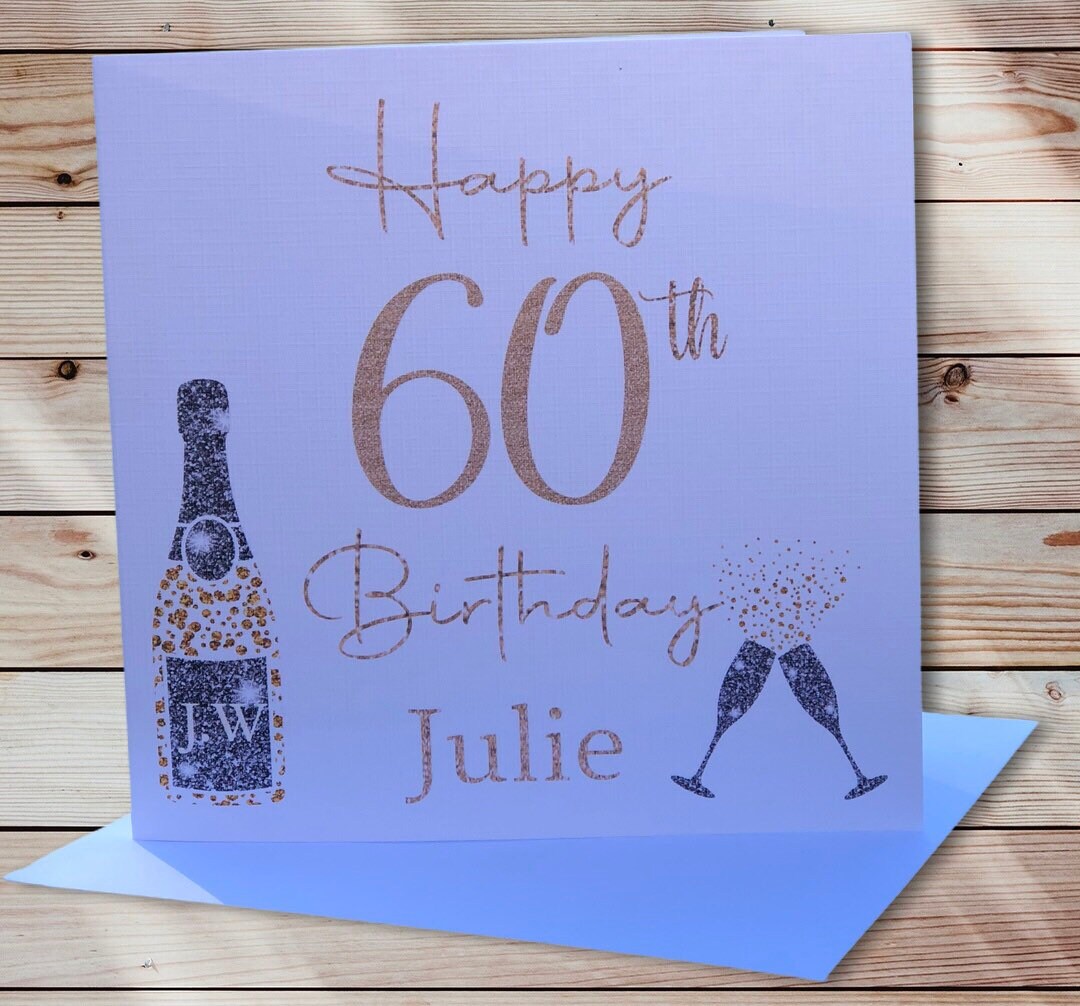 Happy 60th Birthday Julie Images Personalised 60Th Birthday Card Celebration Birthday Card - Etsy Australia