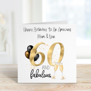 60ste verjaardagskaart moeder en oppas, verjaardagskaart moeder en oppas, verjaardagskaart oppas, kaart voor oppas, kaart voor oma, 60 en fantastisch