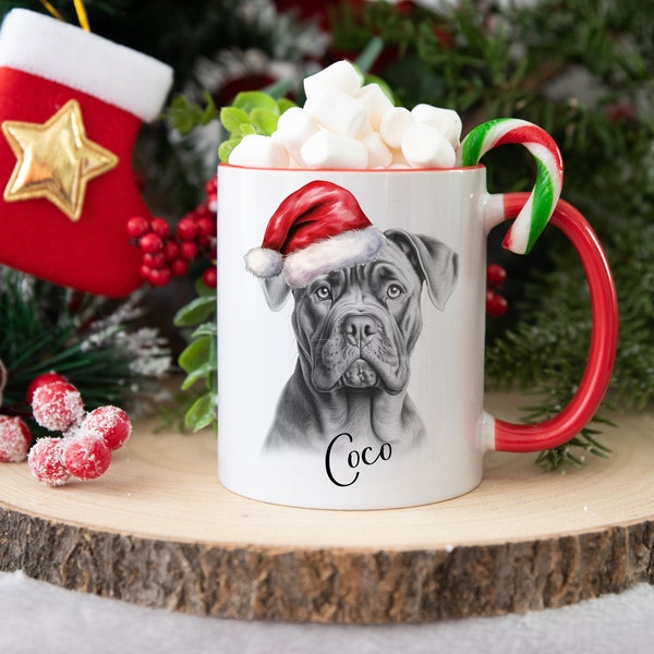 Cane Corso Christmas Mug, Personalised Dog Christmas Mug. Xmas Movie Mug, Stocking Filler, Secret Santa Gift, Dog Lover Gift