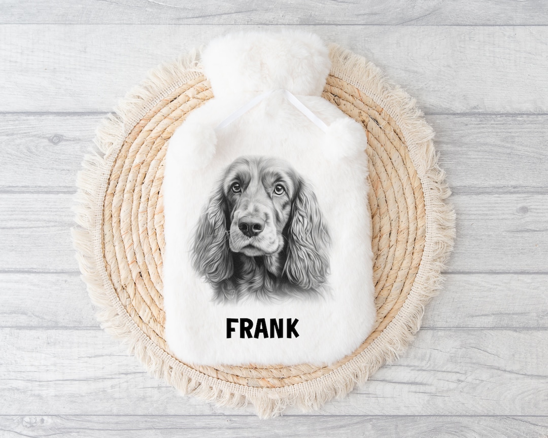 Dog Hot Water Bottle, Personalised Hot Water Bottle, Black Lab, Golden