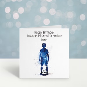 Biglietto di auguri di compleanno per nipote a tema football, biglietto di auguri personalizzato per il 4°, 5°, 6°, 7°, 8°, 9°, 10°, 11°, 12°, 13°, 14° e 15° compleanno, pronipote