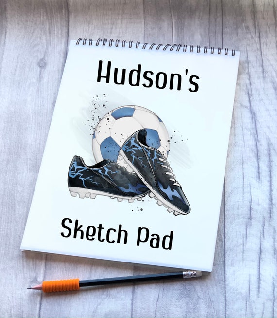 Football Design Sketch Pad, Personalised Football Sketch Pad, Granddaughter  Gift, Stocking Filler, Kids Drawing Book, Grandson Gift 