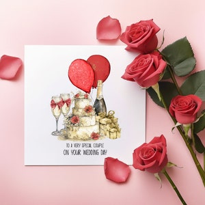 Cartão de casamento, cartão de dia de casamento para um casal especial, cartão de casamento para noiva e noivo, cartão de dia de casamento não personalizado