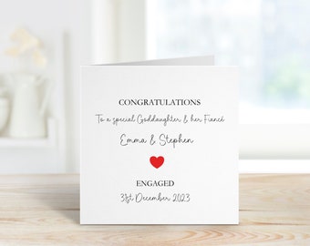 Engagement Card For Goddaughter, Personalised Engagement Card For Granddaughter Engagement Card For Son, Engagement Card For Great Grandson