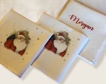 Personalised Christmas Napkins, Christmas Dinner Napkins, Re-usable Christmas Serviettes, Christmas Tableware