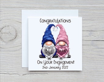 Personalised Engagement Card, Gonk Engagement Card, Congratulations Special Couple Engagement Card, Gonk, Gnome Personalised Engagement Card