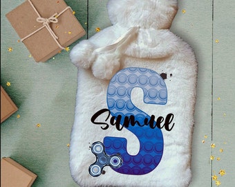 Personalisierte Wärmflasche, Mohnblumen Wärmflasche, Fidget Wärmflasche, Weihnachts Wärmflasche, Sensorische Geschenkidee