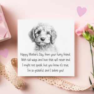 Cockapoo-Tageskarte, vom Hund Muttertagskarte, Karte vom Hund