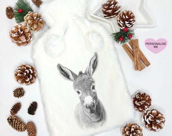 Wärmflasche, Wärmflaschenbezug, Esel Design Wärmflasche, Wärmflasche Geschenkset