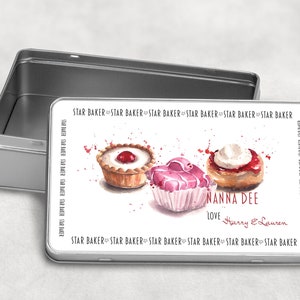 Personalised Cake Tin Baker Gift,  Metal Storage Tin, Kitchen gift, Cute Little Cake Tin, Granny&#39;s Tin of Cakes, Mother&#39;s Day Gift