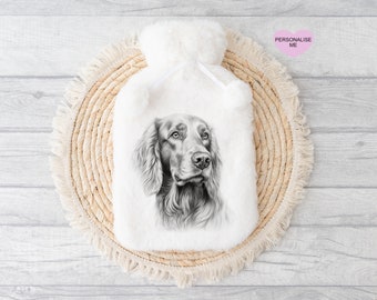 Irish Setter Geschenk, personalisierte Wärmflasche, Hundeweihnachtsgeschenk, Weihnachtsgeschenk für Hundeliebhaber