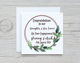 Daughter Personalised Engagement Card, Daughter And Her Fiancé, Son And His Fiancée, Congratulations Engagement Card,