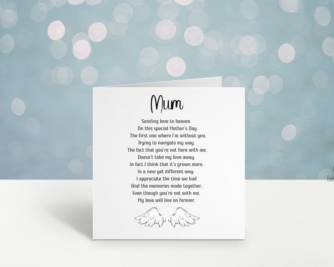 First Mother's Day Without You Card, Memorial Mothers Day Card, Mothers ...
