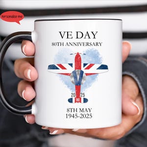 Kubek VE Day 80, Pamiątkowy kubek VE Day, Kubek upamiętniający 80. rocznicę, 8 maja 1945 - 2025