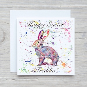 Carte de Pâques personnalisée, carte de lapin de Pâques, carte de Pâques Hare.