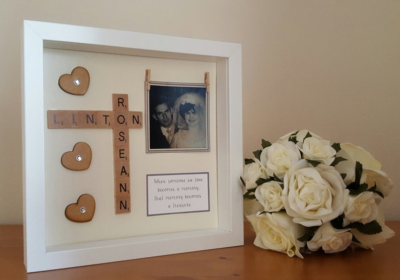 Memory Frame Personalised Scrabble Style Memory Box Frames Etsy